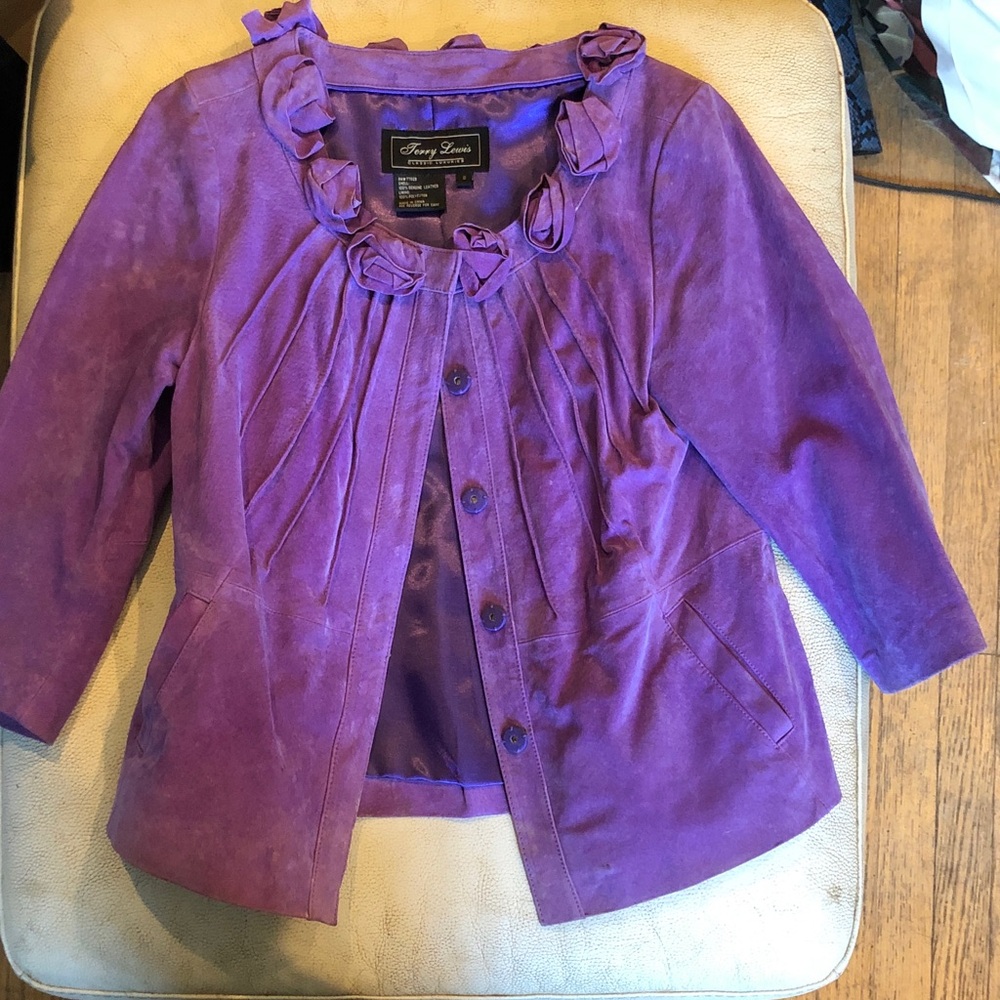 Terry Lewis Classic Luxuries small purple leather jacket